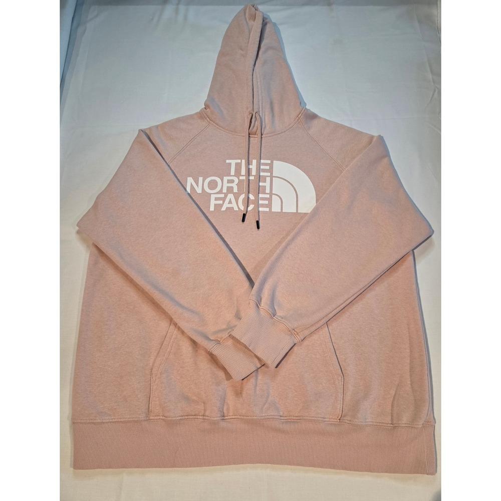 The North Face Womens Pink Logo Pullover Hoodie Sweatshirt XL Raglan Sleeve